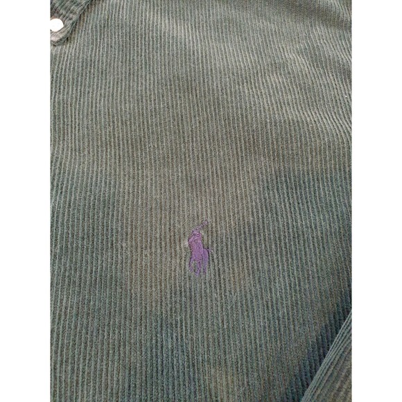 Ralph Lauren Shirt Mens XL Green Corduroy Long Sleeve Blaire Pony Logo Casual - Picture 4 of 12